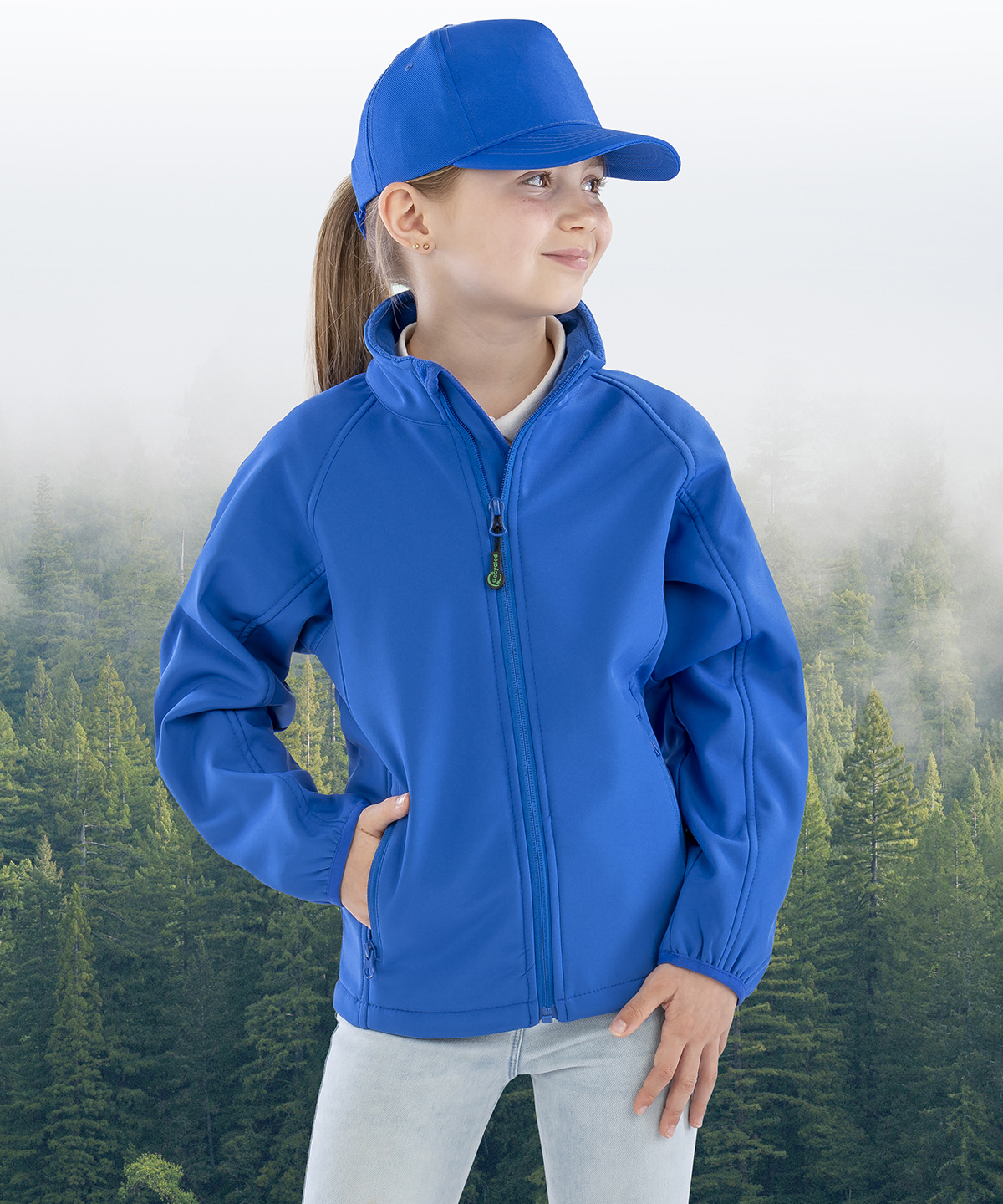 Recycled 2-layer printable junior softshell