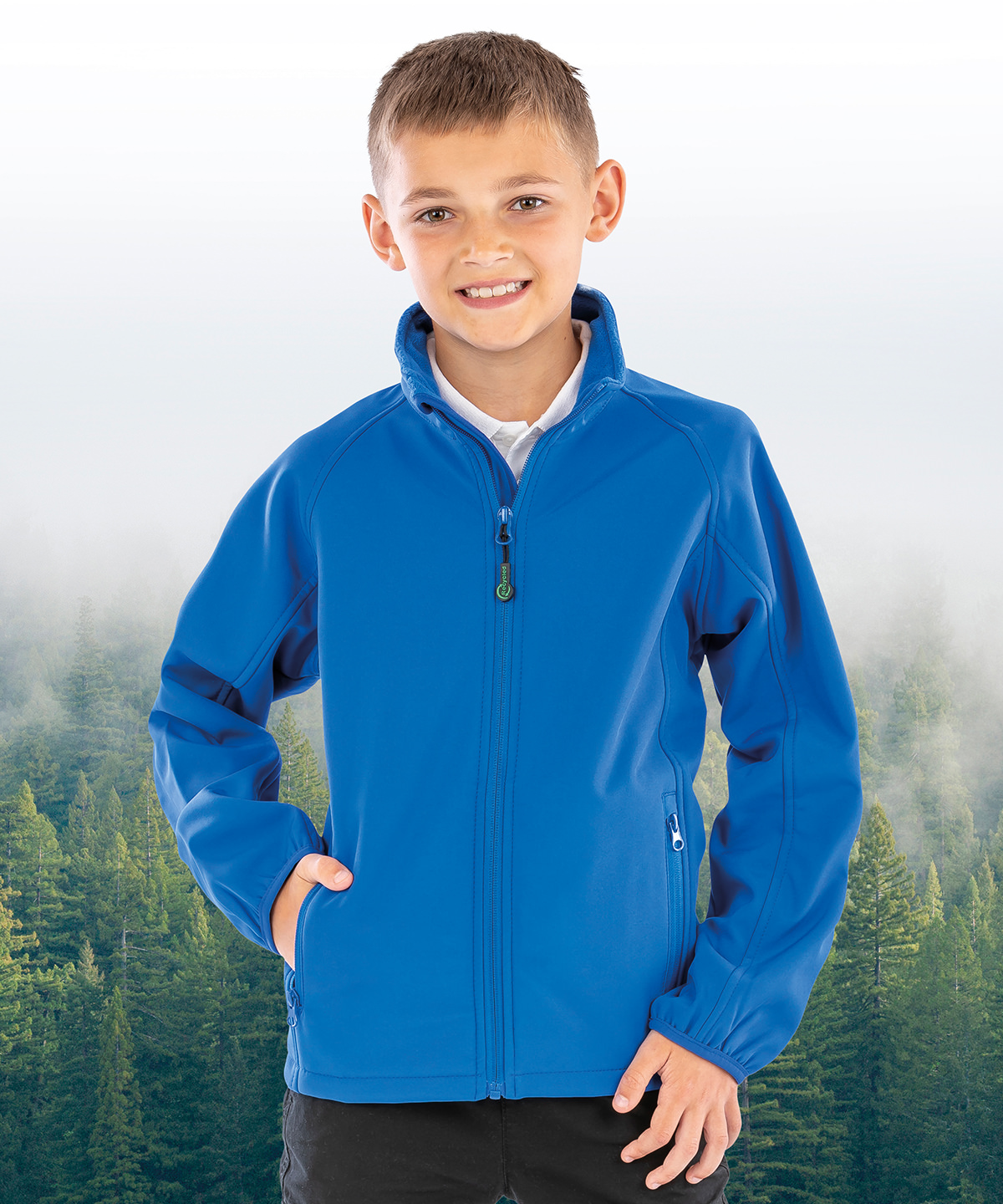 Recycled 2-layer printable junior softshell