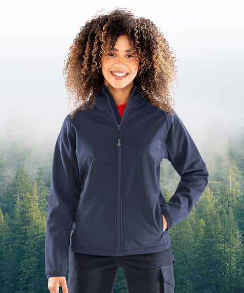 Women's recycled 3-layer printable hooded softshell