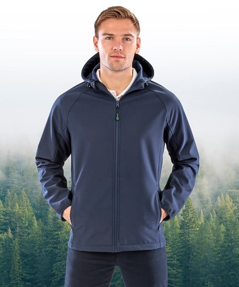 Recycled 3-layer printable hooded softshell