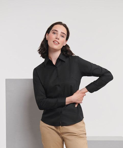 Women's long sleeve easycare Oxford shirt
