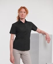 Women's short sleeve polycotton easycare poplin shirt