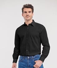 Long sleeve pure cotton easycare poplin shirt
