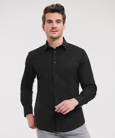 Long sleeve easycare fitted shirt