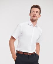 Short sleeve herringbone shirt