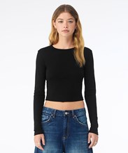 T-shirt femme à manches longues en micro-côte style bébé
