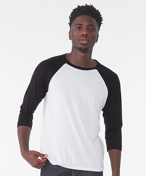 Unisex triblend ¾ sleeve baseball t-shirt