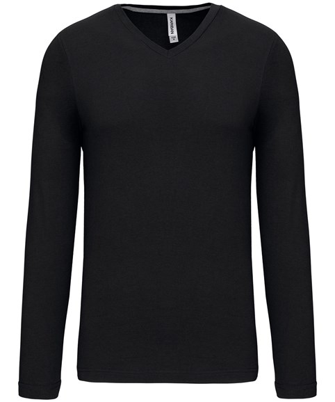 Men's long-sleeved V-neck T-shirt