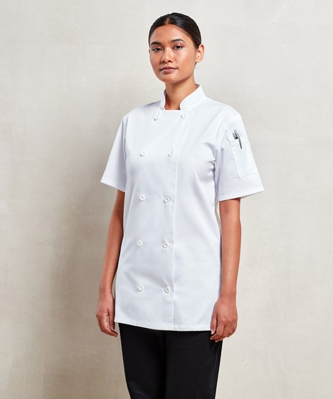 Women's short sleeve chef's jacket