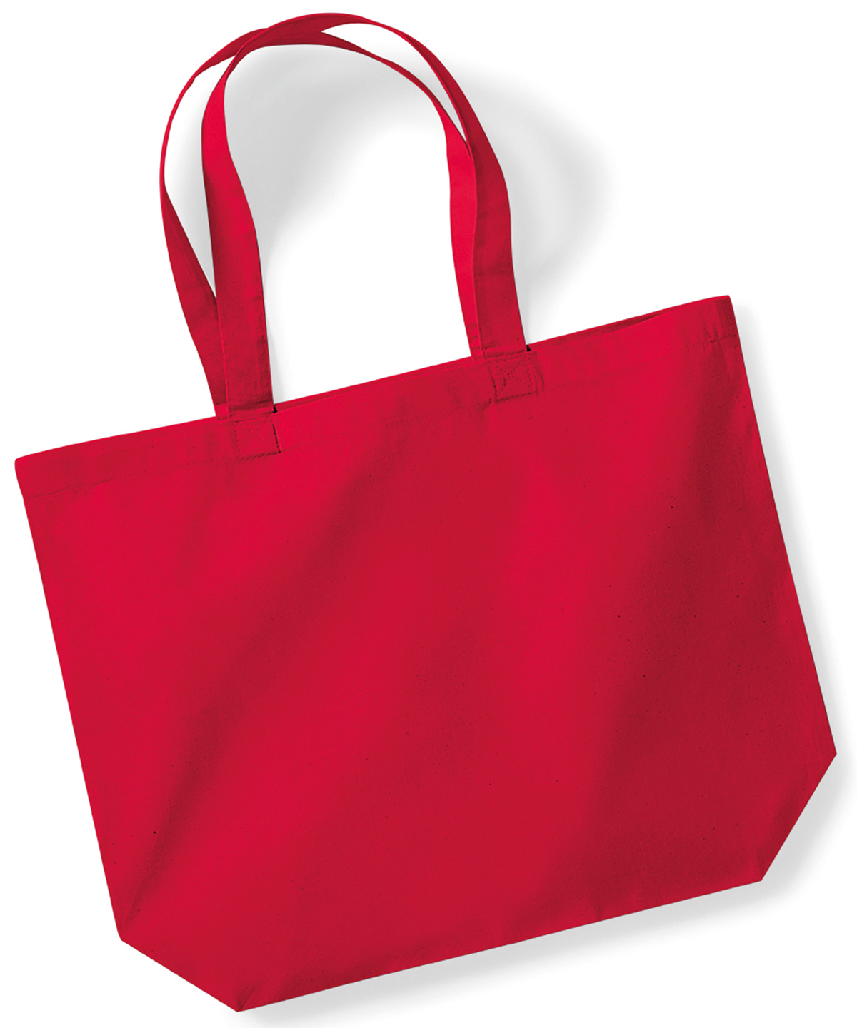 Tote Bag In Cotone 100% Rosso - Grande, Riutilizzabile, 50x40 Cm + Manici 60 Cm, Per Spesa E Pittura