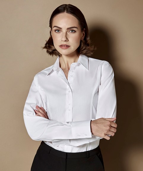 Women's city business blouse long-sleeved (tailored fit)