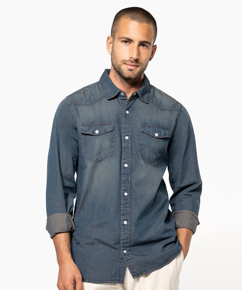 Long sleeve denim shirt