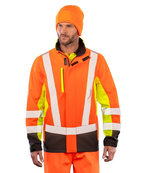 Recycled 3-layer printable 3-tone safety softshell