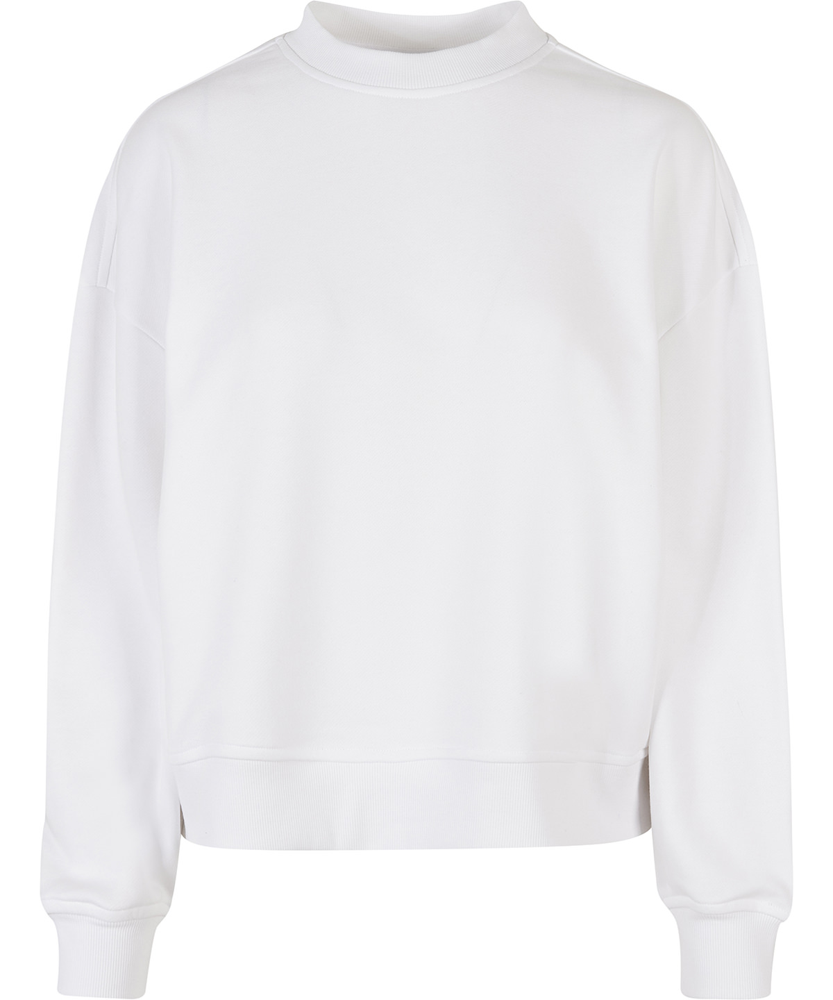 Oversized Ribbed Crew Neck Sweater - White