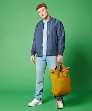 Recycled twin handle roll-top laptop backpack