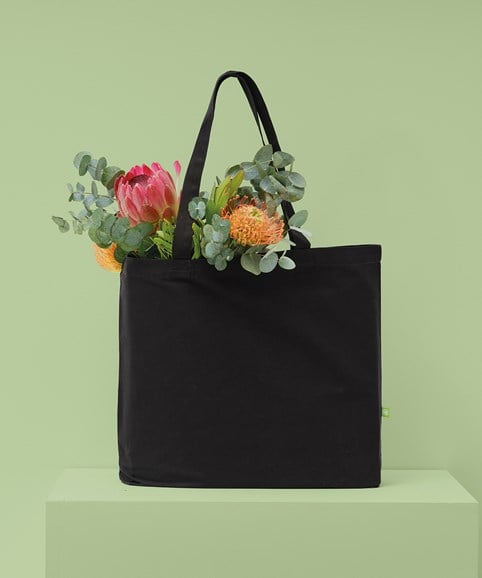 Organic canvas ‘flat base’ landscape shopper