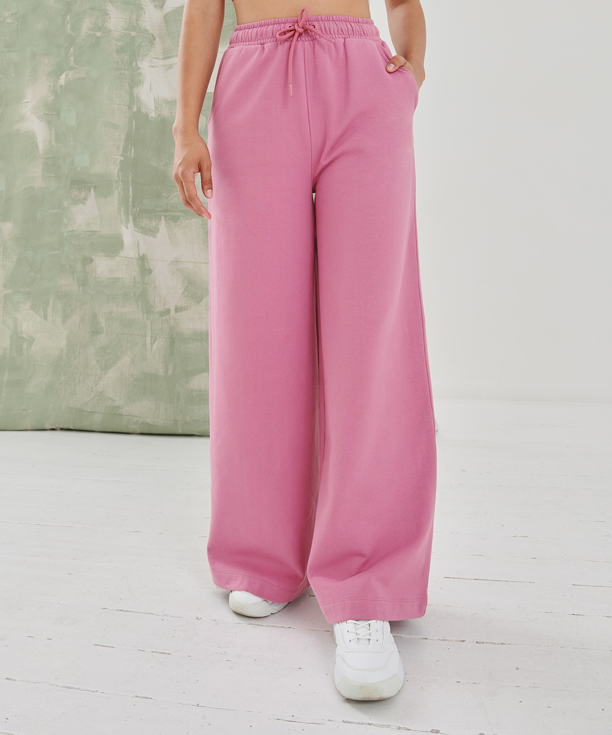 Embroidered Women's Sustainable Fashion Wide Leg Joggers